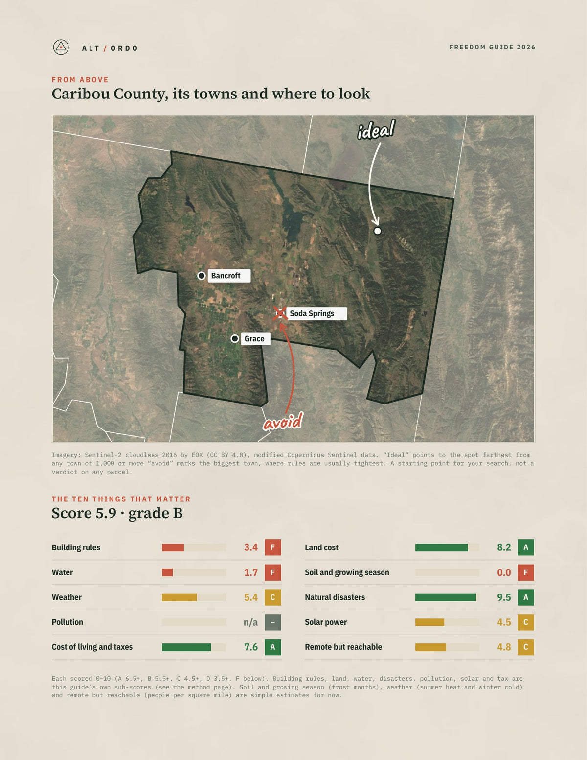 Caribou County, Idaho Off-Grid Guide 2026 from above