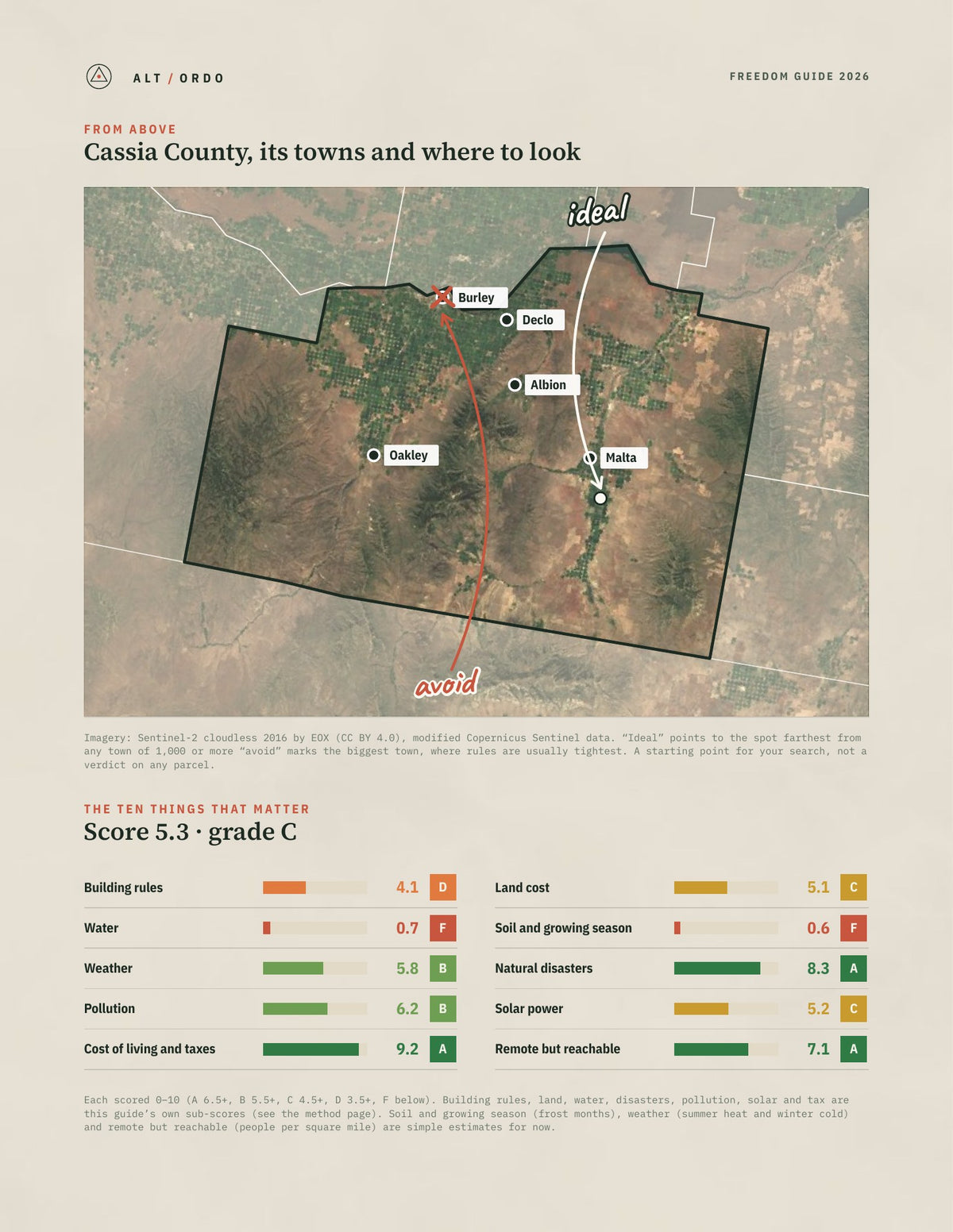 Cassia County, Idaho Off-Grid Guide 2026 from above