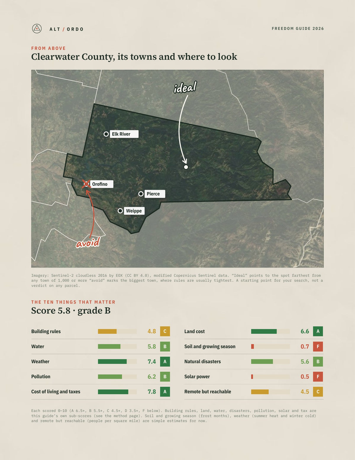 Clearwater County, Idaho Off-Grid Guide 2026 from above