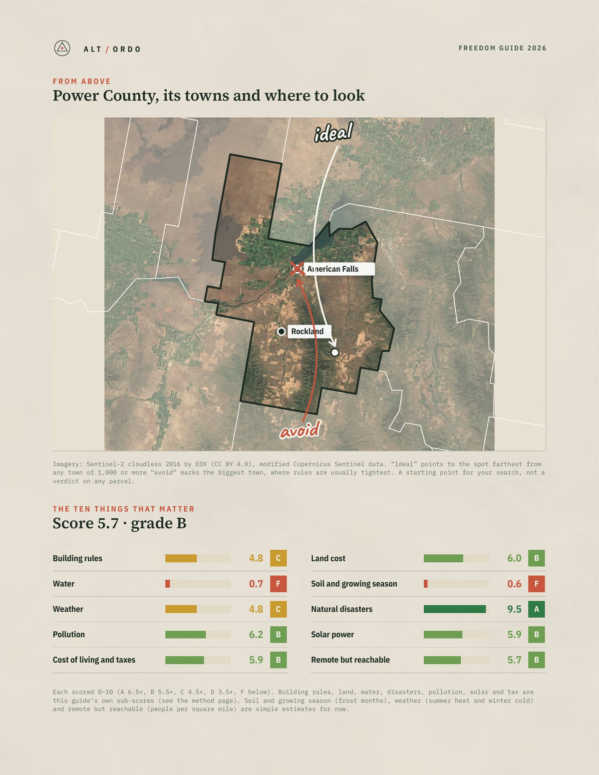 Power County, Idaho Off-Grid Guide 2026 from above