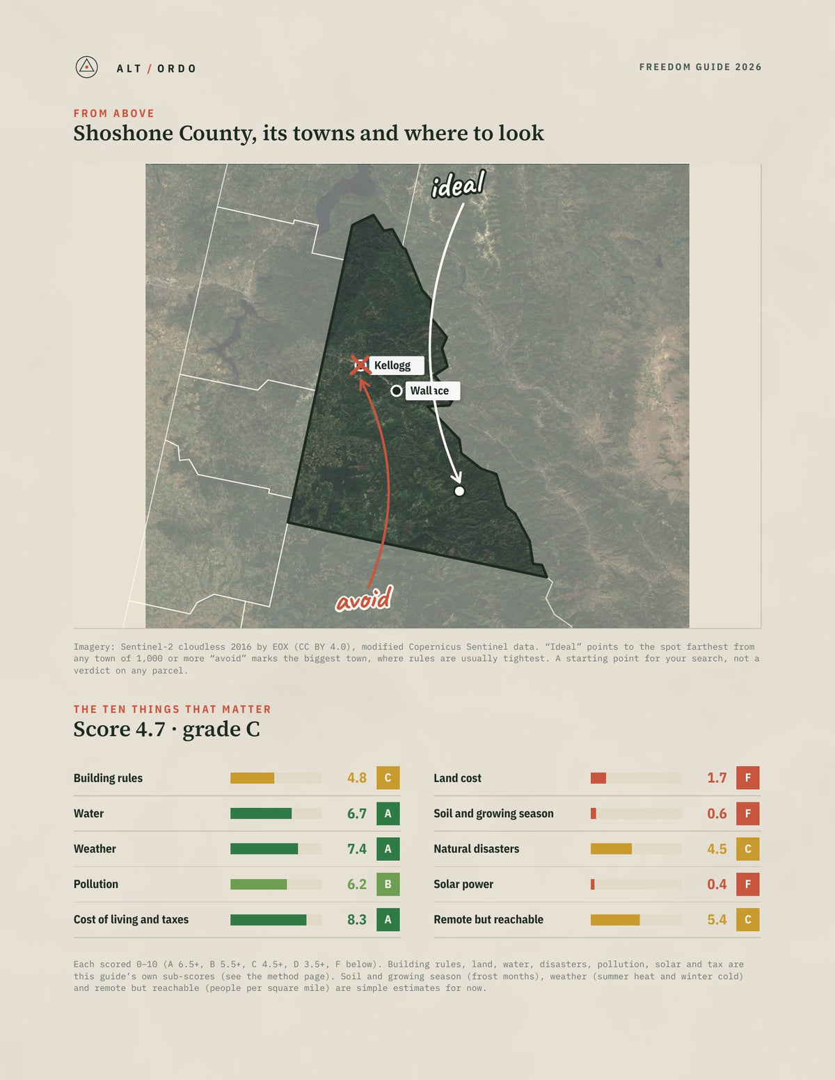Shoshone County, Idaho Off-Grid Guide 2026 from above