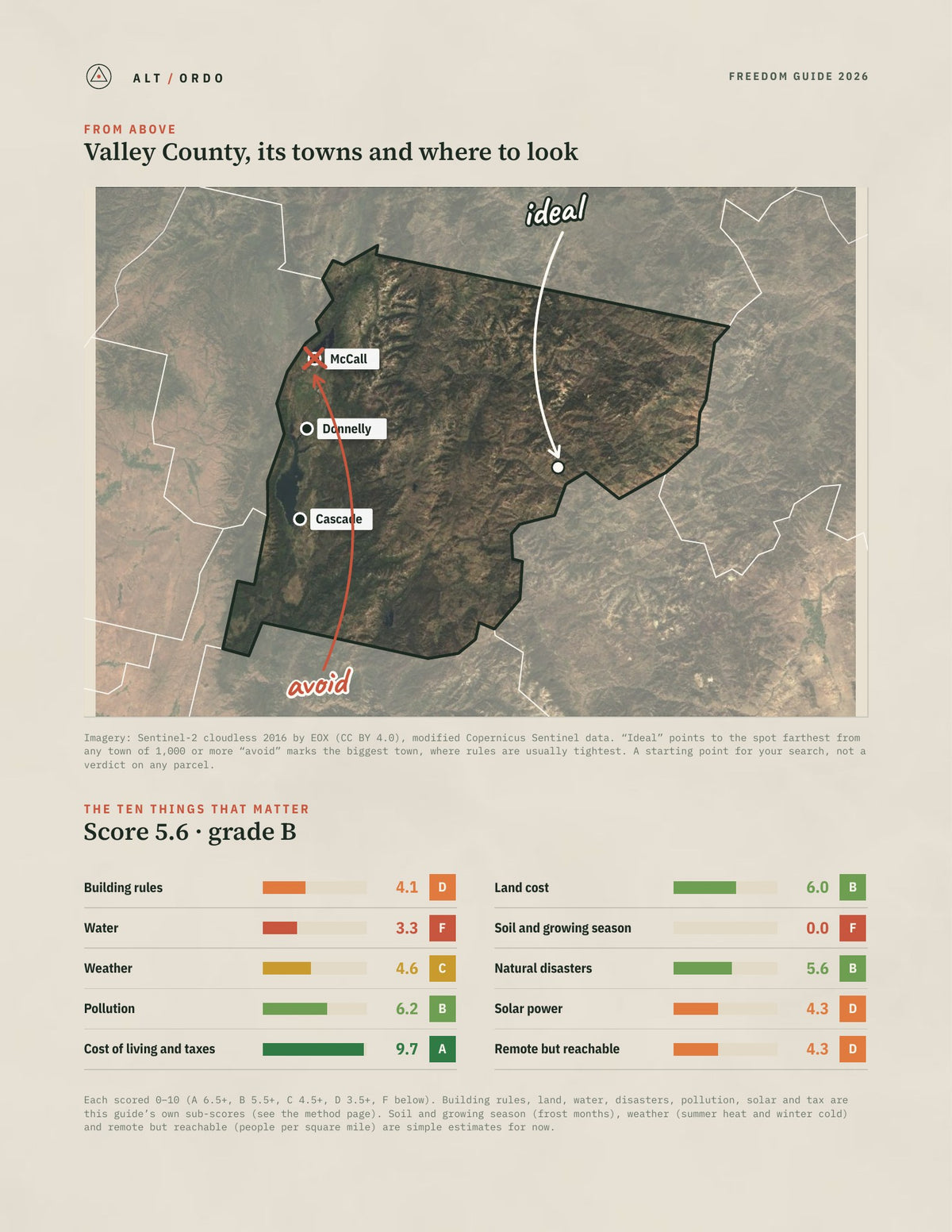 Valley County, Idaho Off-Grid Guide 2026 from above