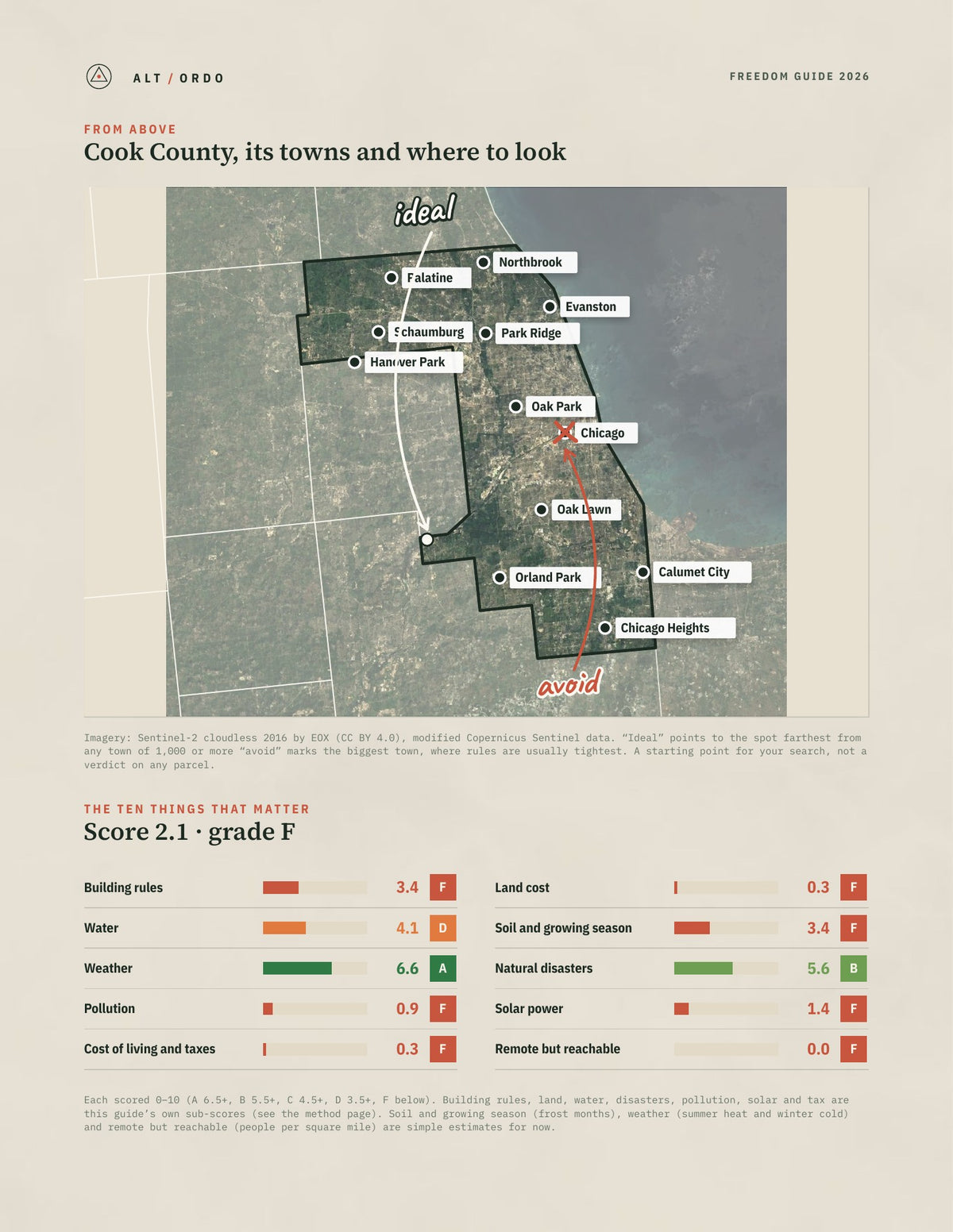 Cook County, Illinois Off-Grid Guide 2026 from above