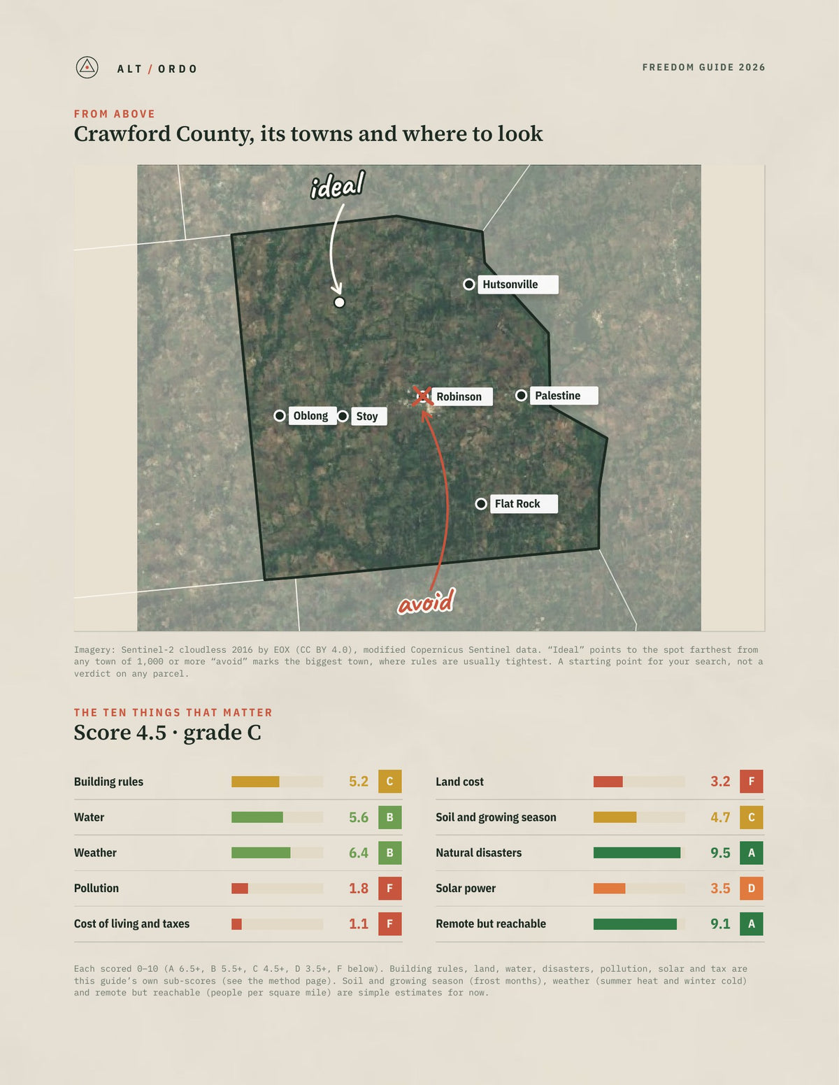 Crawford County, Illinois Off-Grid Guide 2026 from above