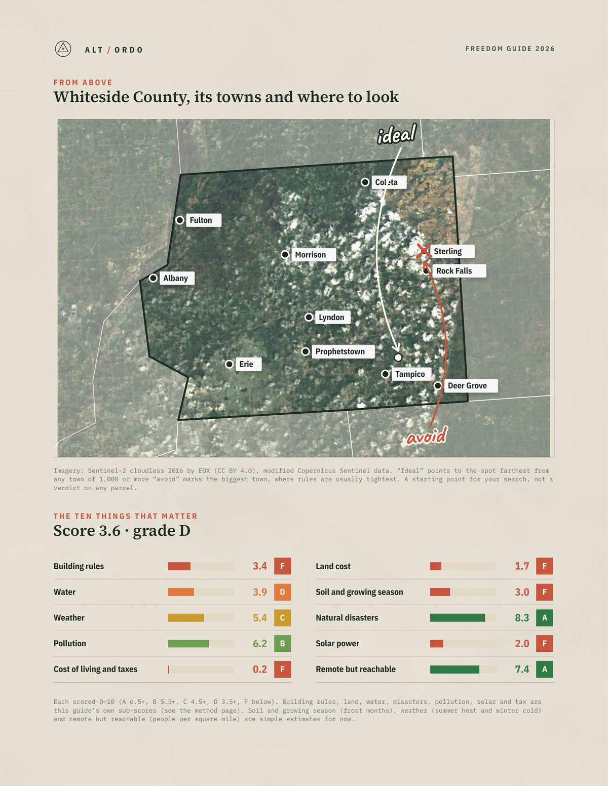 Whiteside County, Illinois Off-Grid Guide 2026 from above