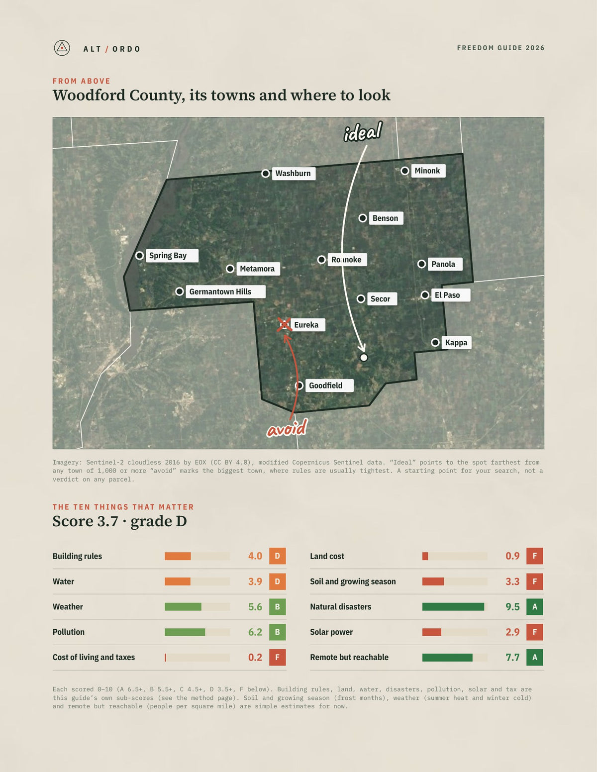 Woodford County, Illinois Off-Grid Guide 2026 from above