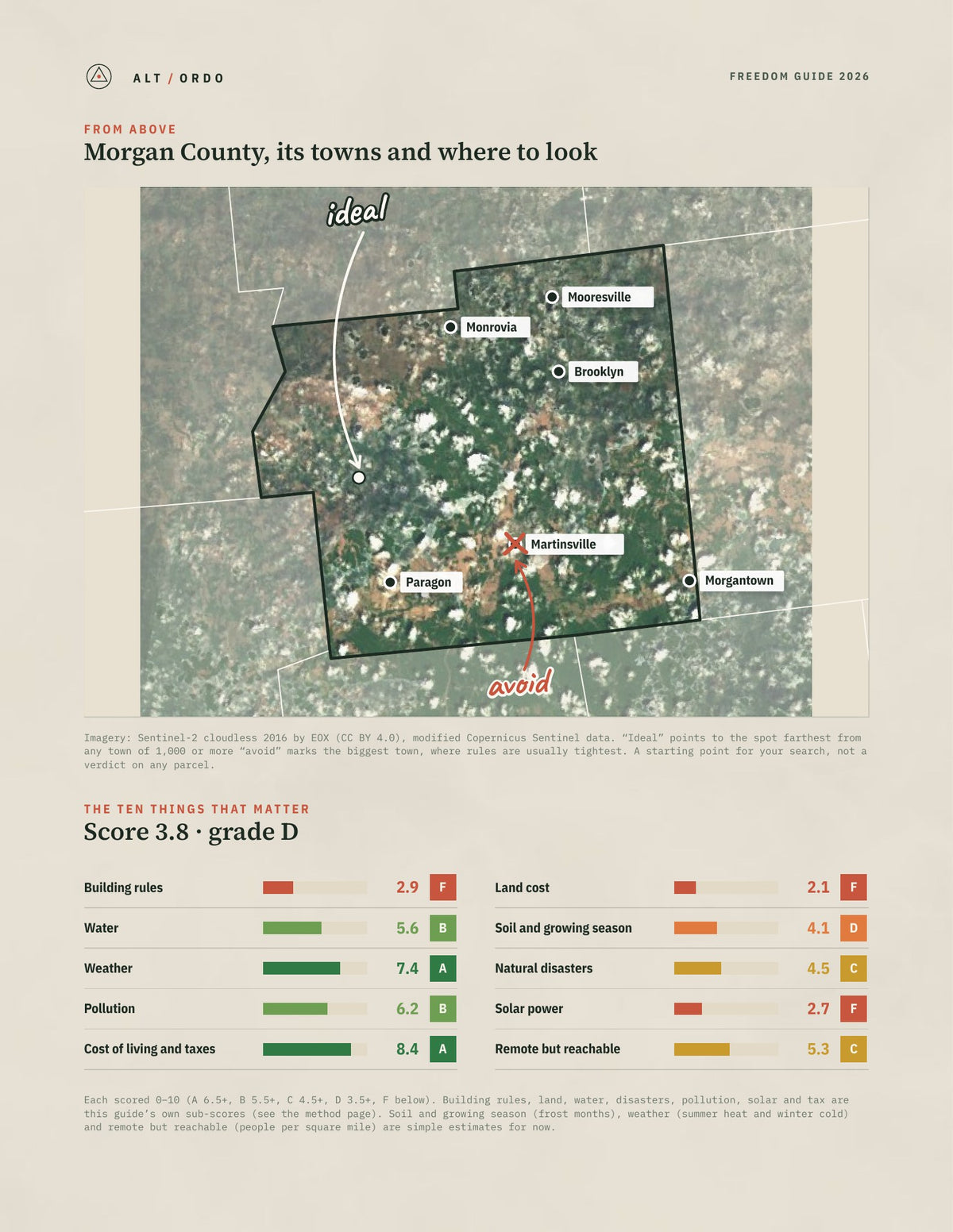 Morgan County, Indiana Off-Grid Guide 2026 from above