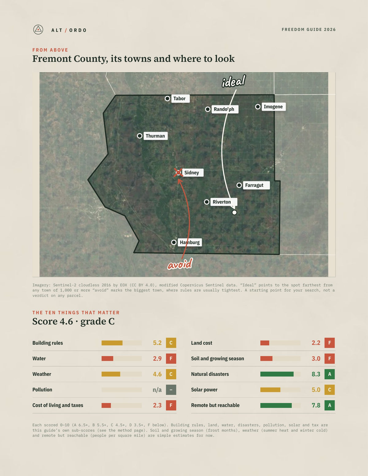 Fremont County, Iowa Off-Grid Guide 2026 from above