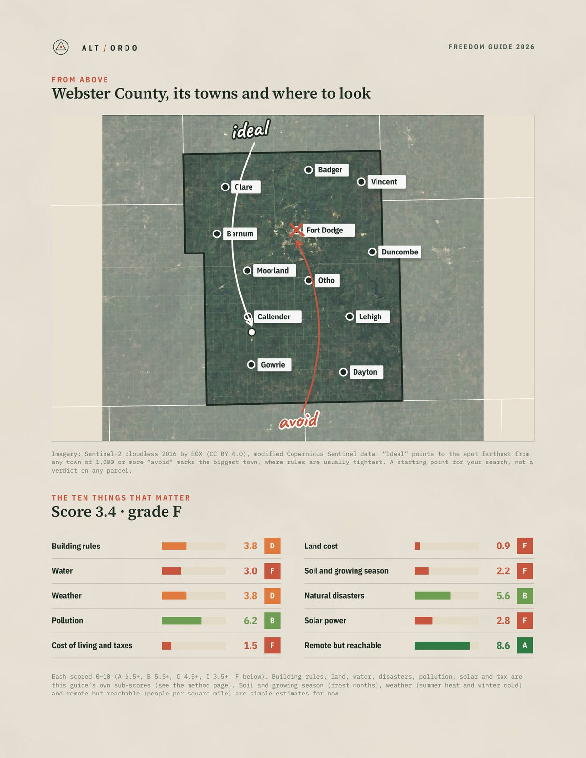 Webster County, Iowa Off-Grid Guide 2026 from above