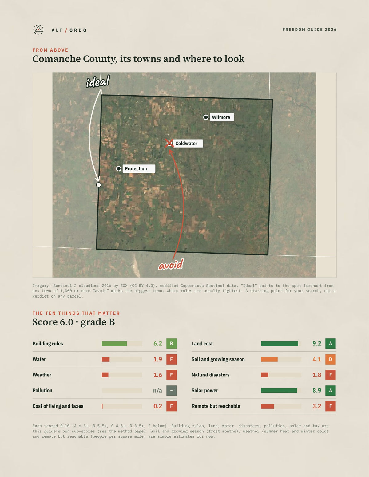 Comanche County, Kansas Off-Grid Guide 2026 from above