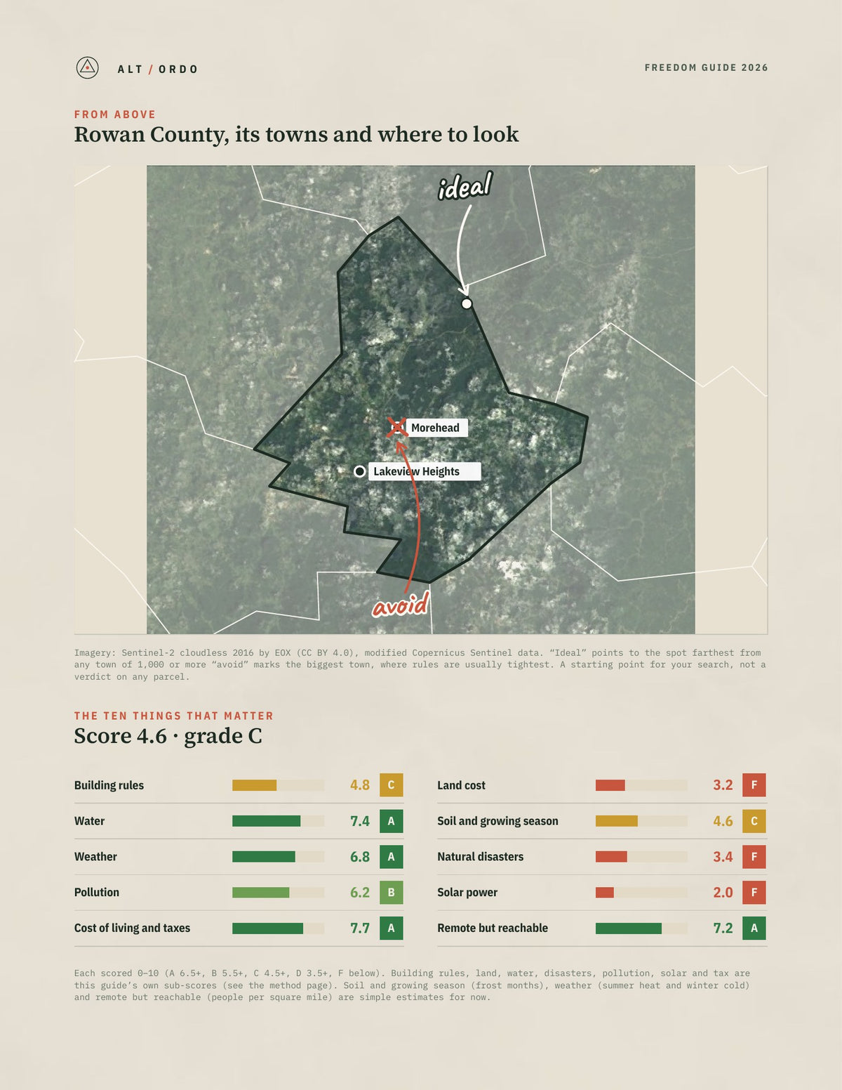 Rowan County, Kentucky Off-Grid Guide 2026 from above
