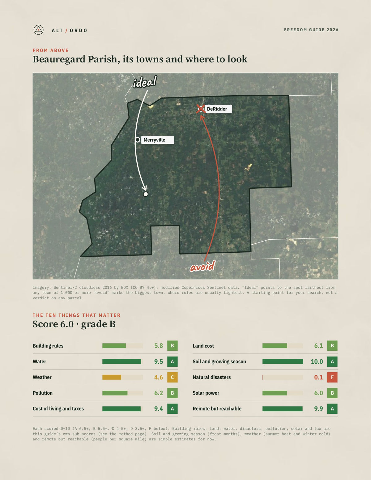 Beauregard Parish, Louisiana Off-Grid Guide 2026 from above