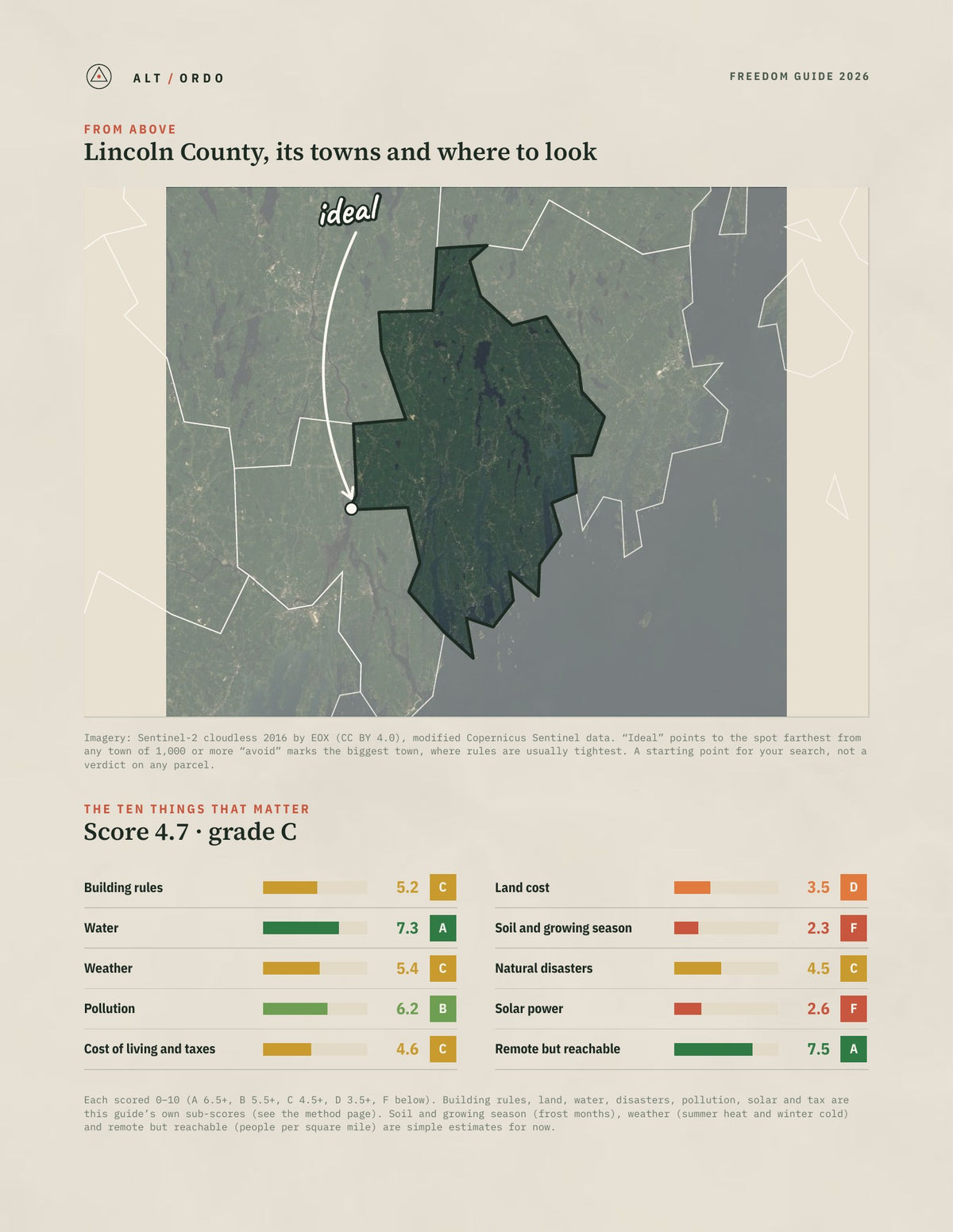 Lincoln County, Maine Off-Grid Guide 2026 from above