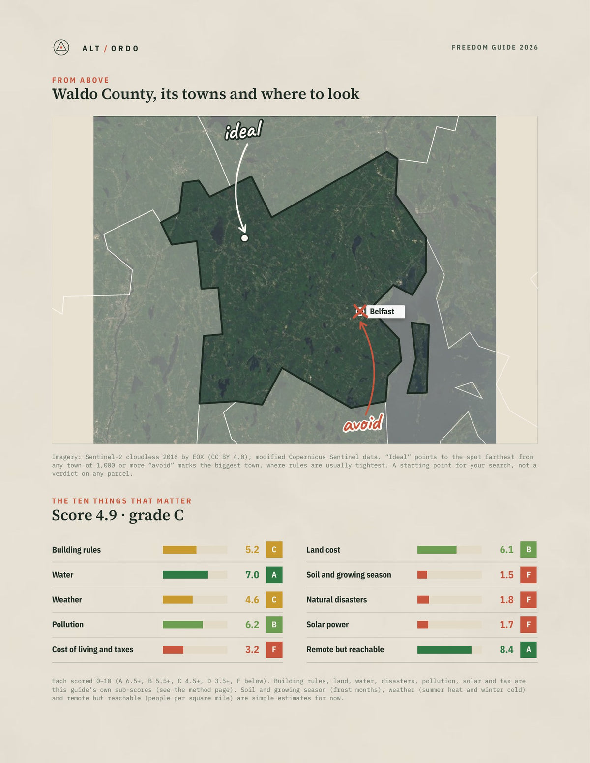 Waldo County, Maine Off-Grid Guide 2026 from above