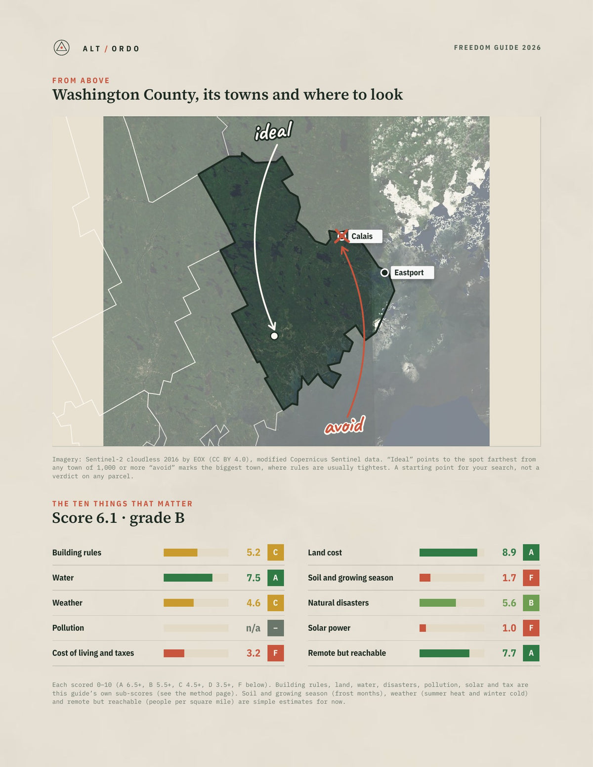 Washington County, Maine Off-Grid Guide 2026 from above