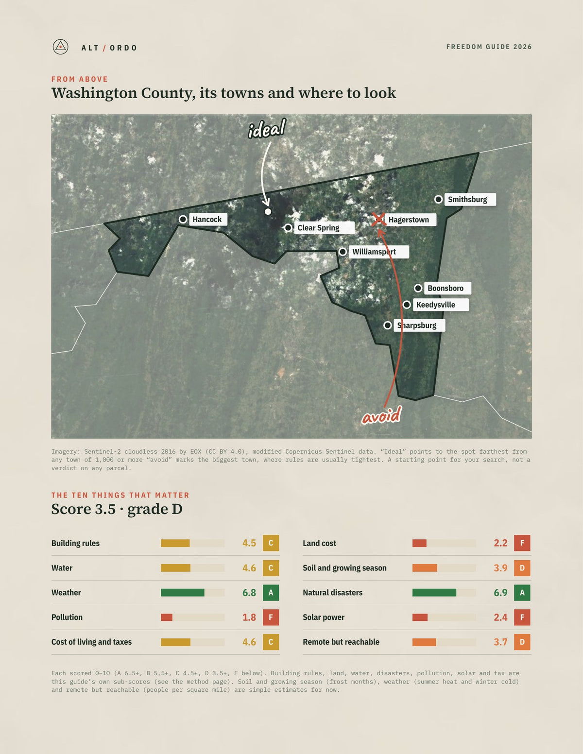 Washington County, Maryland Off-Grid Guide 2026 from above
