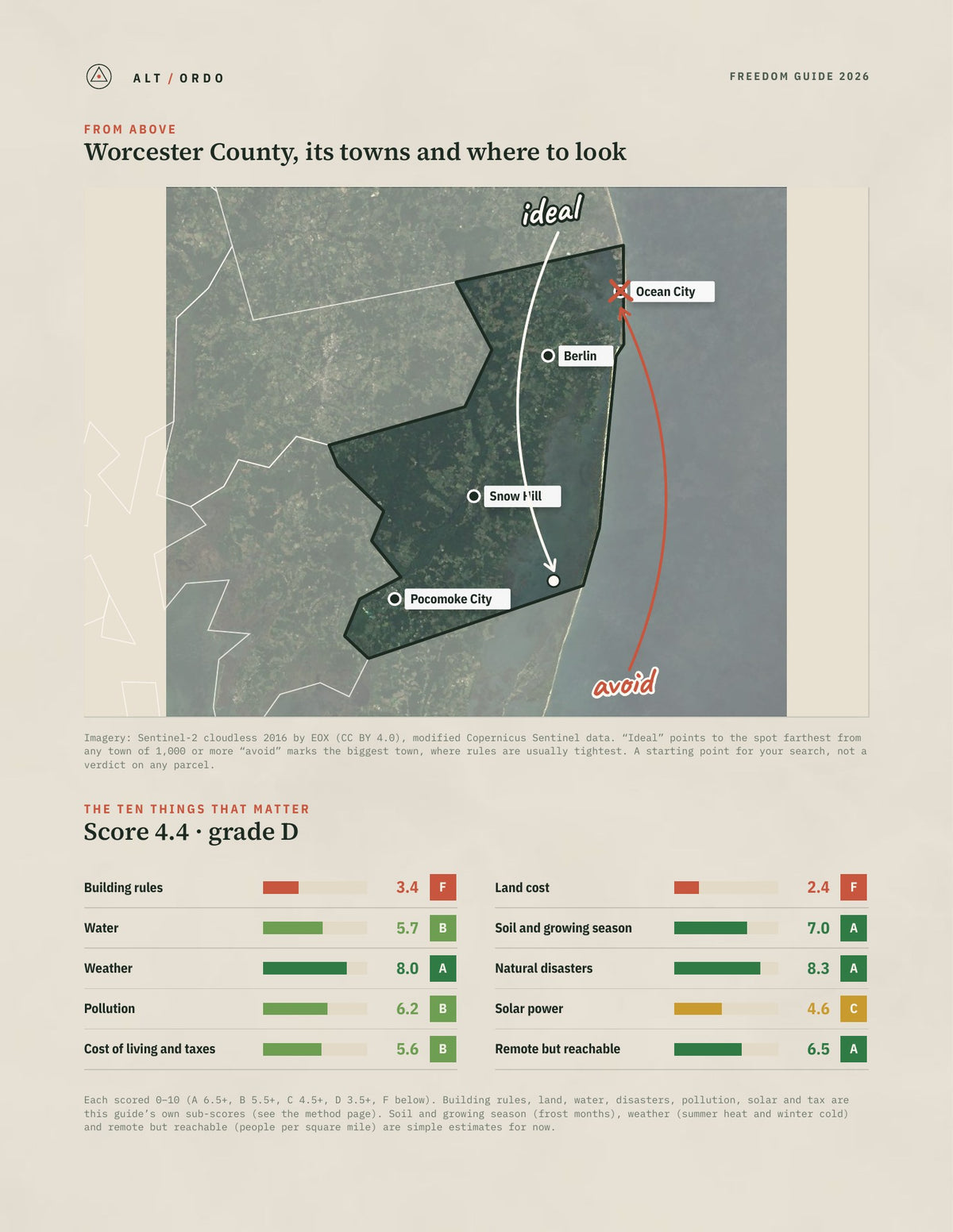 Worcester County, Maryland Off-Grid Guide 2026 from above