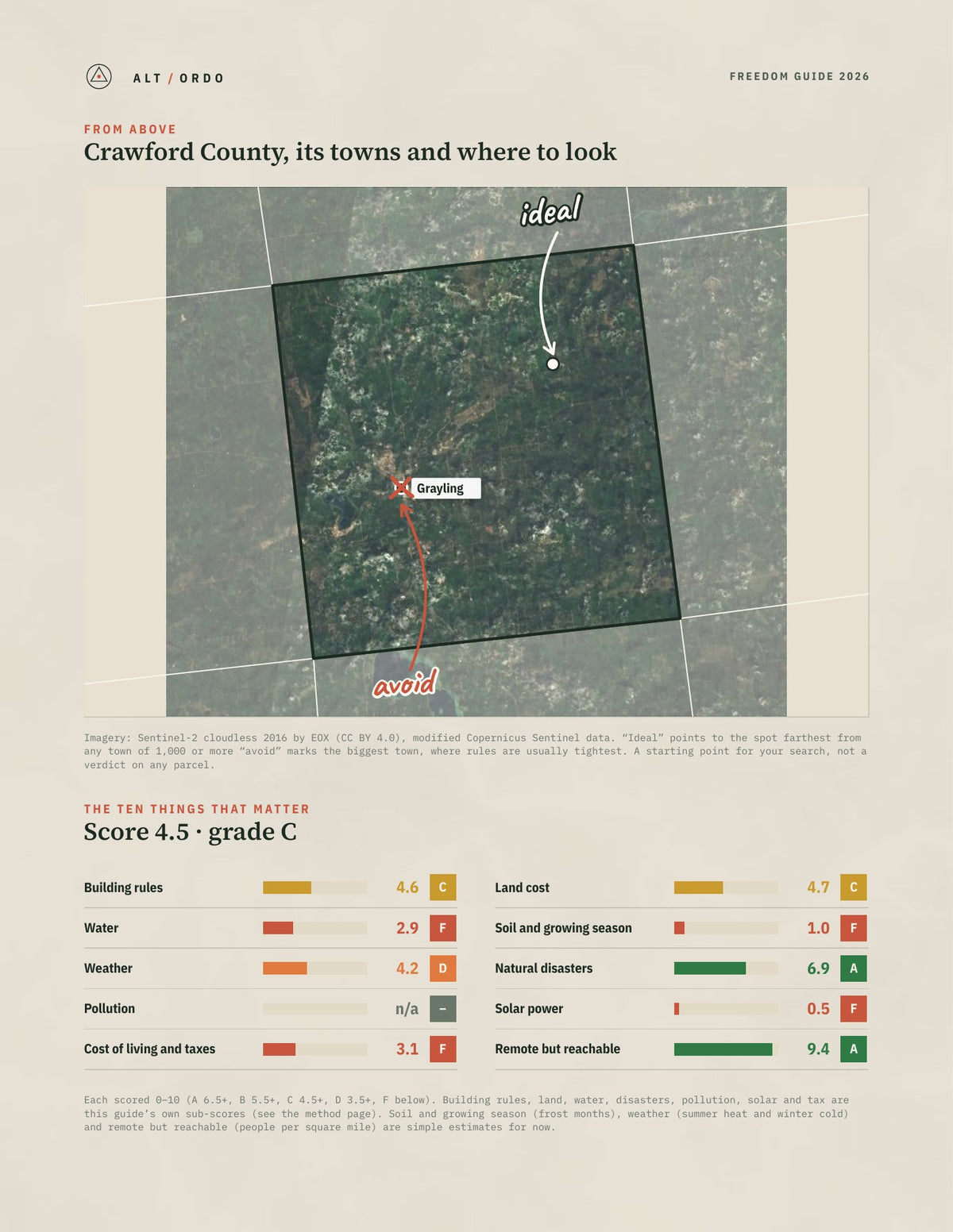 Crawford County, Michigan Off-Grid Guide 2026 from above