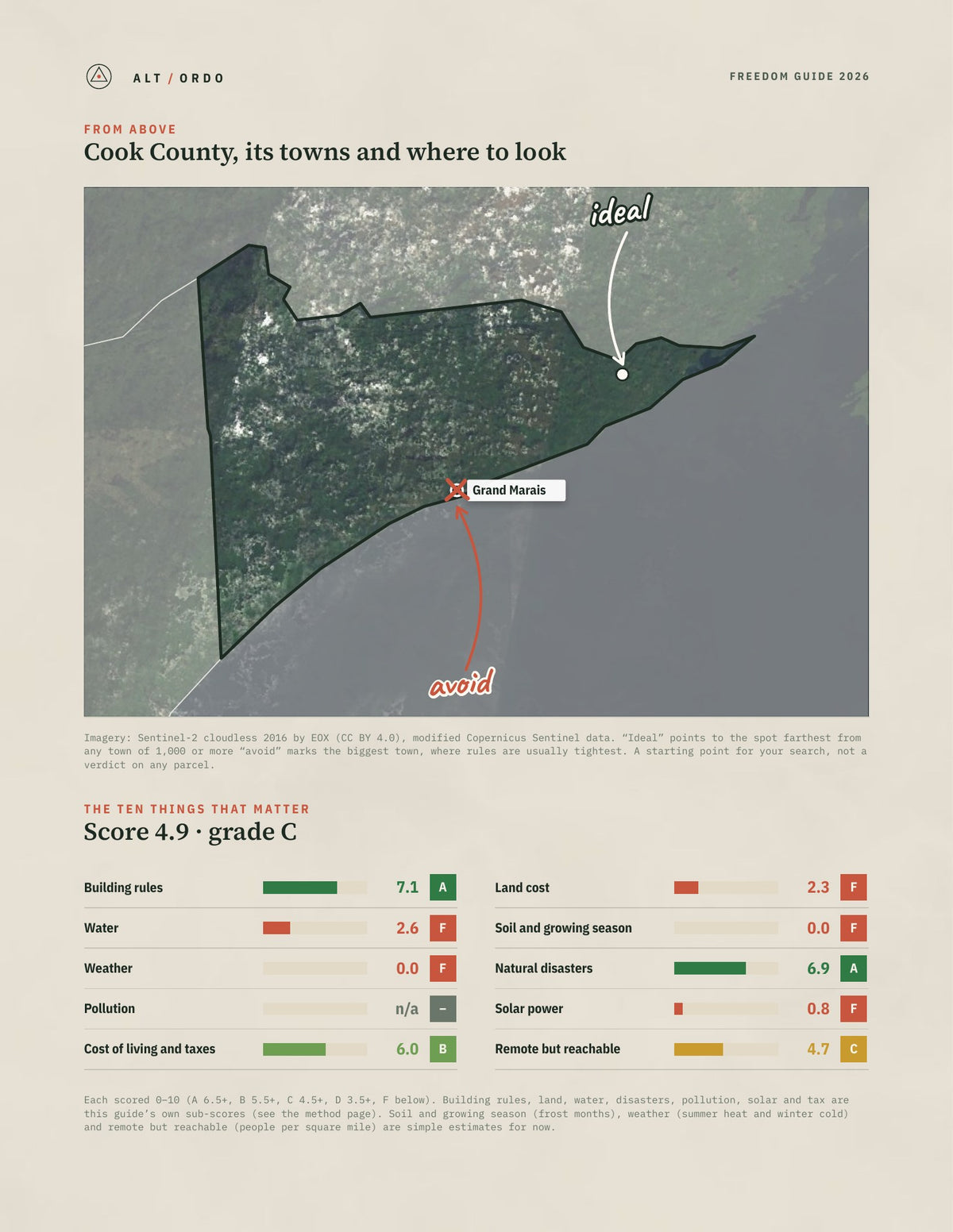 Cook County, Minnesota Off-Grid Guide 2026 from above