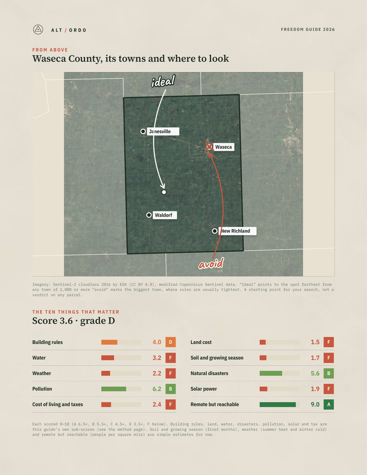 Waseca County, Minnesota Off-Grid Guide 2026 from above
