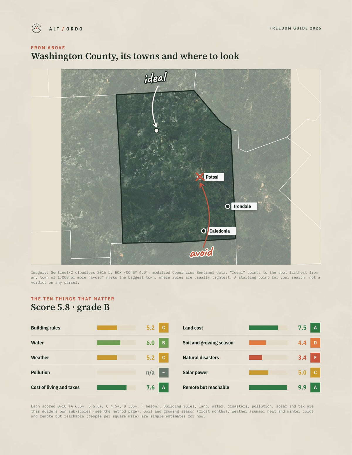Washington County, Missouri Off-Grid Guide 2026 from above