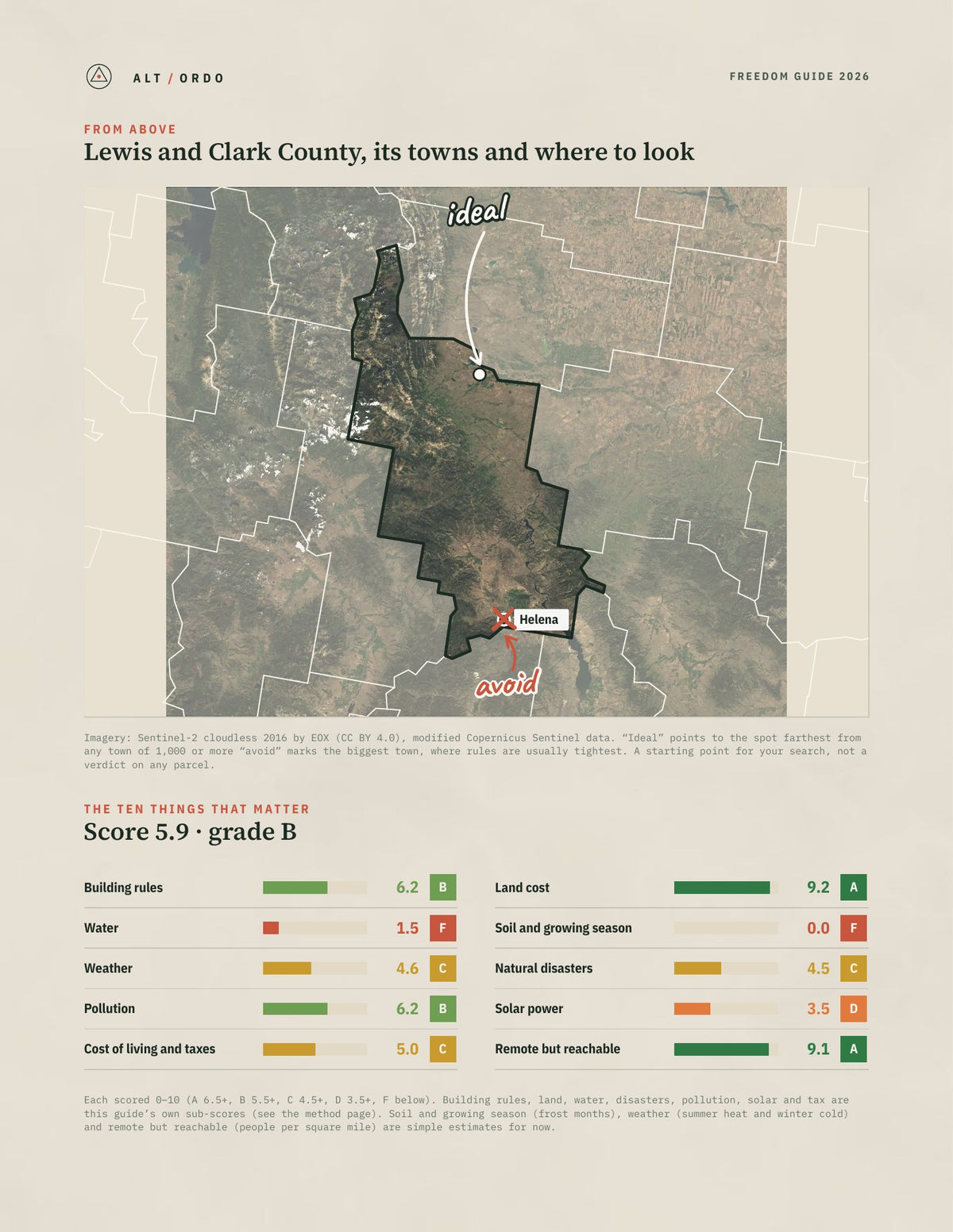 Lewis and Clark County, Montana Off-Grid Guide 2026 from above