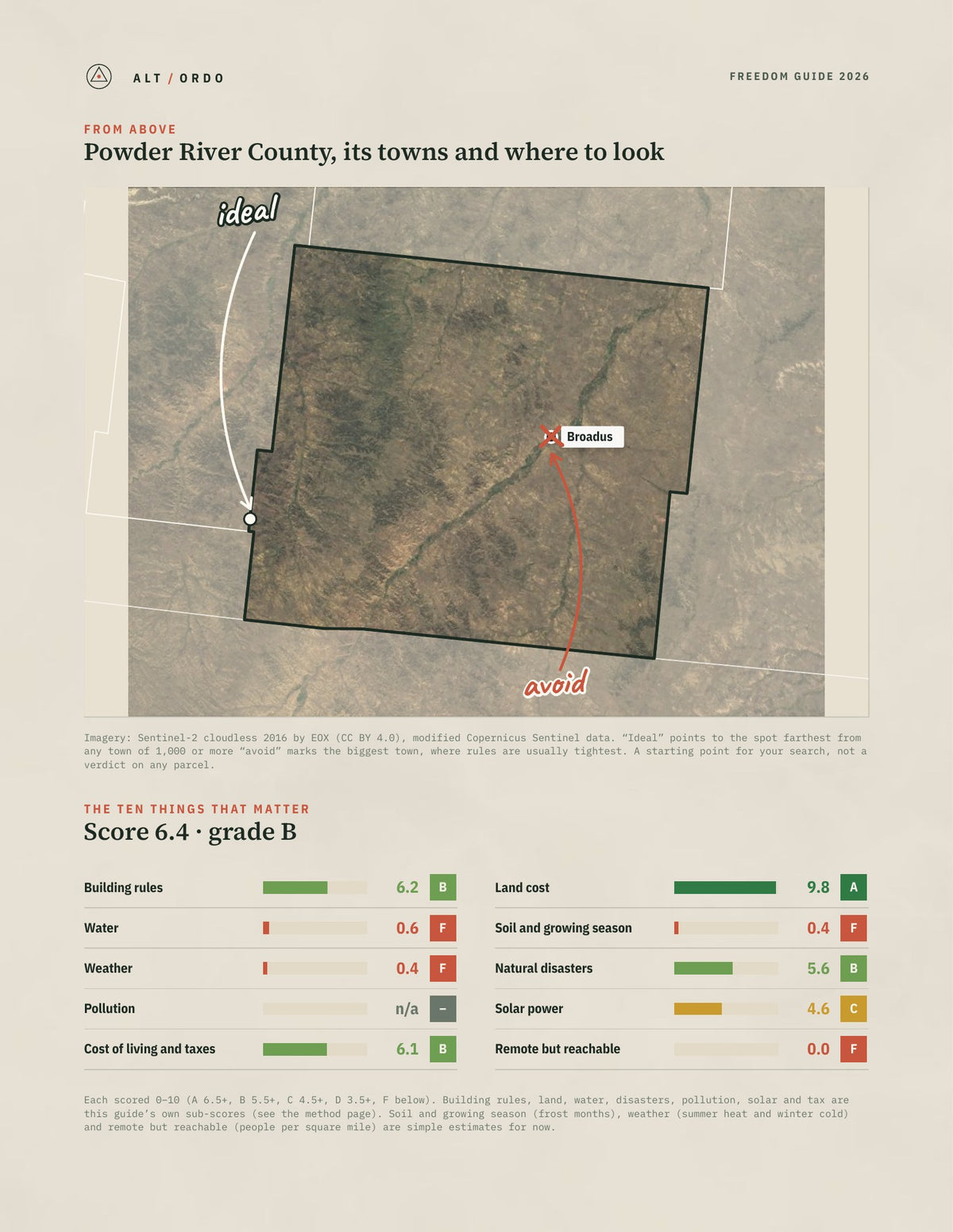 Powder River County, Montana Off-Grid Guide 2026 from above