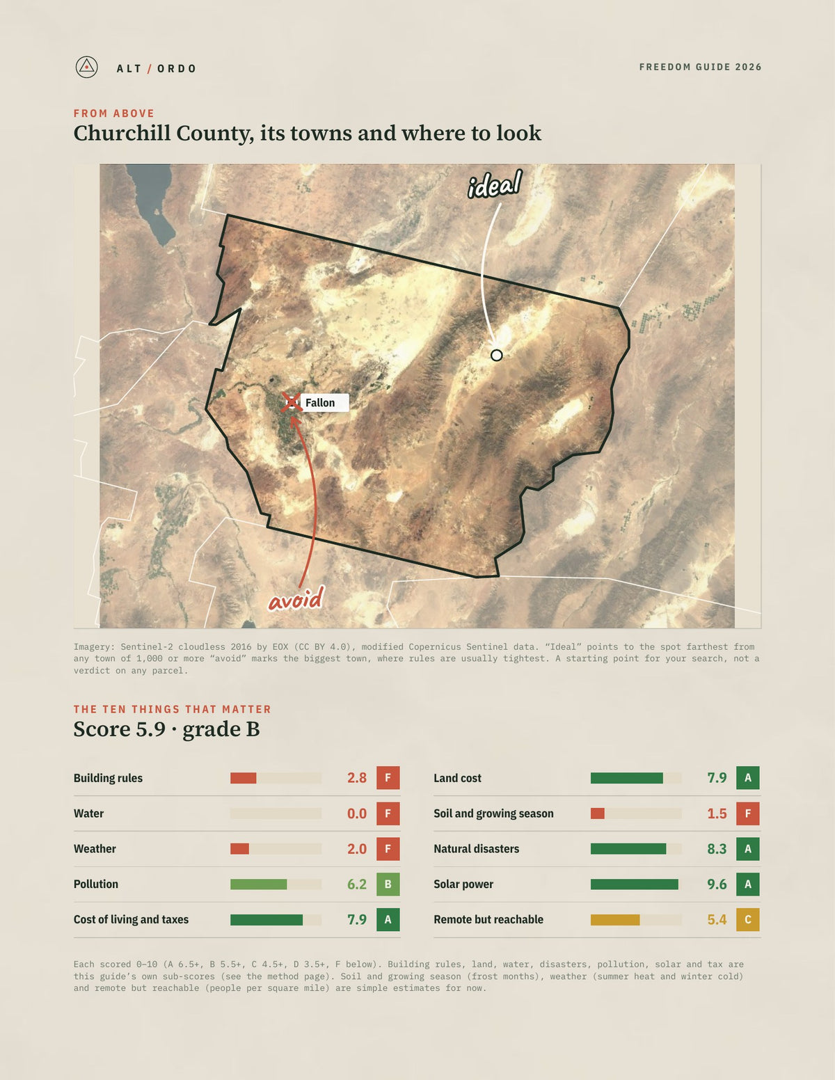 Churchill County, Nevada Off-Grid Guide 2026 from above