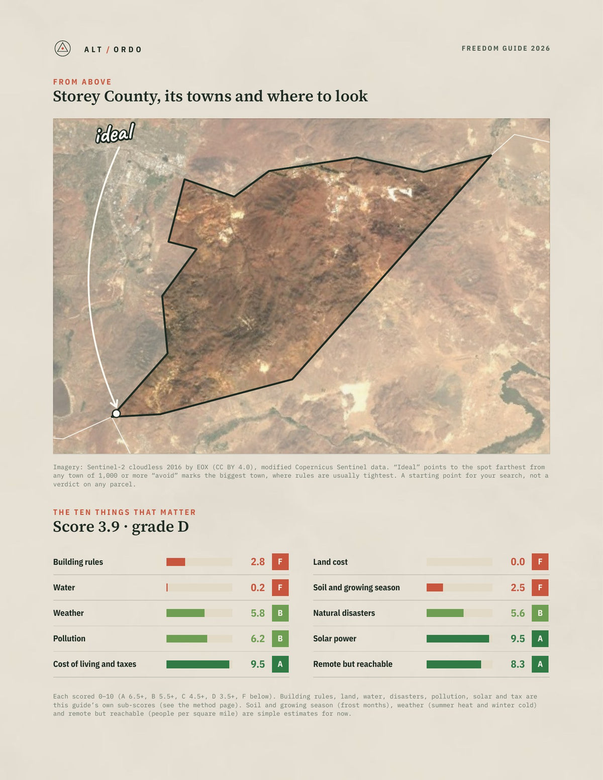 Storey County, Nevada Off-Grid Guide 2026 from above