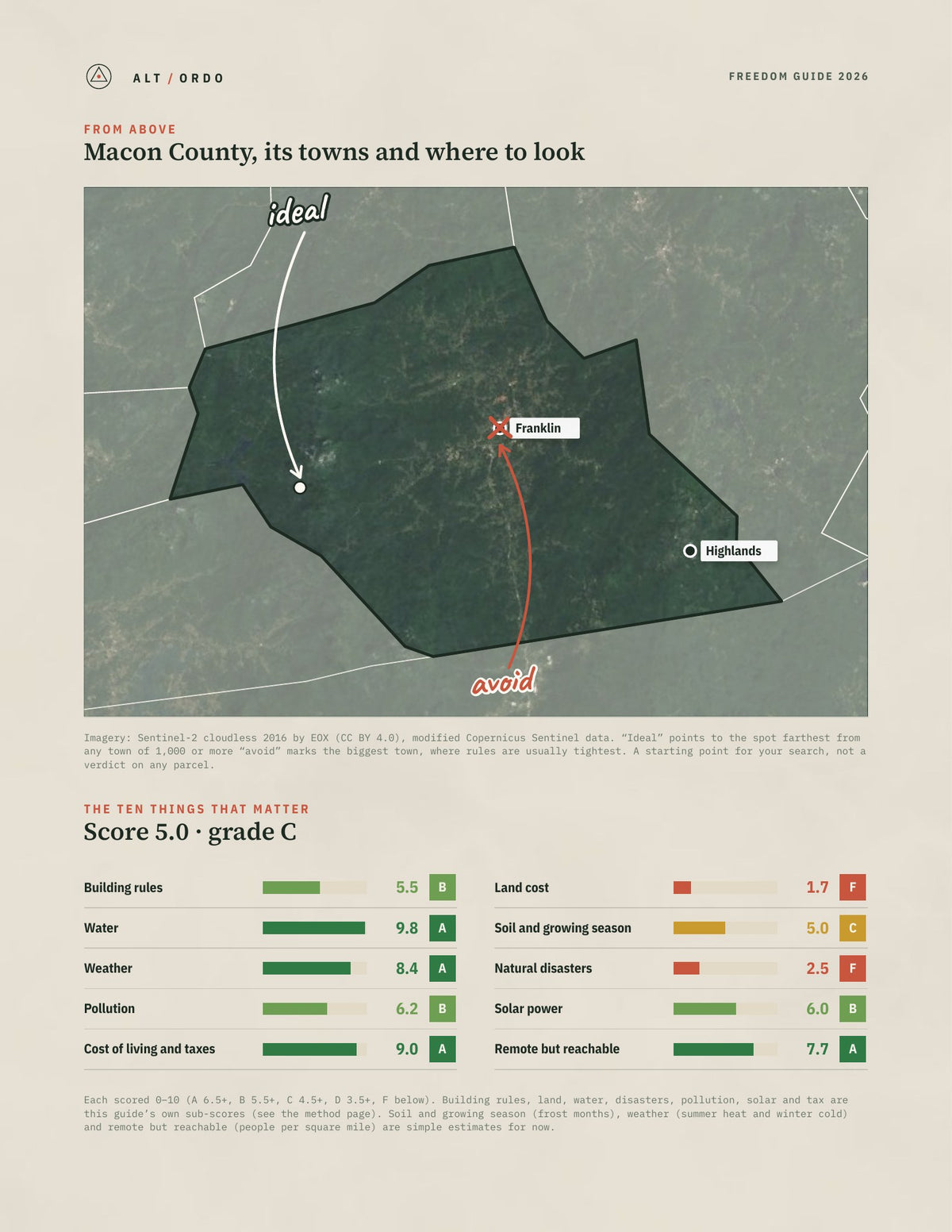 Macon County, North Carolina Off-Grid Guide 2026 from above