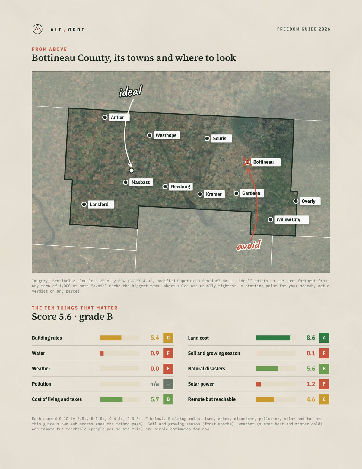 Bottineau County, North Dakota Off-Grid Guide 2026 from above