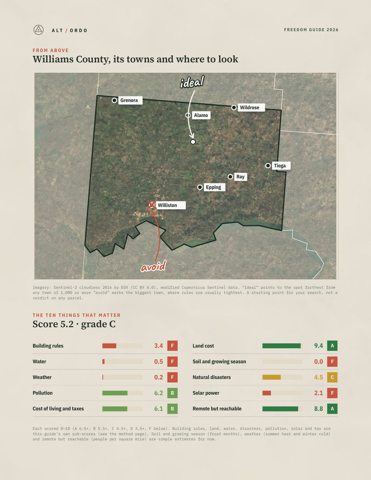 Williams County, North Dakota Off-Grid Guide 2026 from above