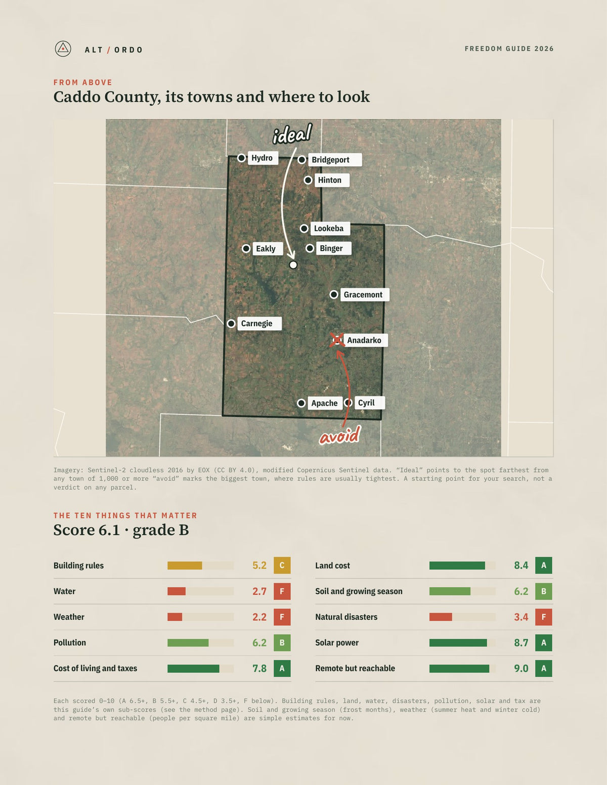 Caddo County, Oklahoma Off-Grid Guide 2026 from above