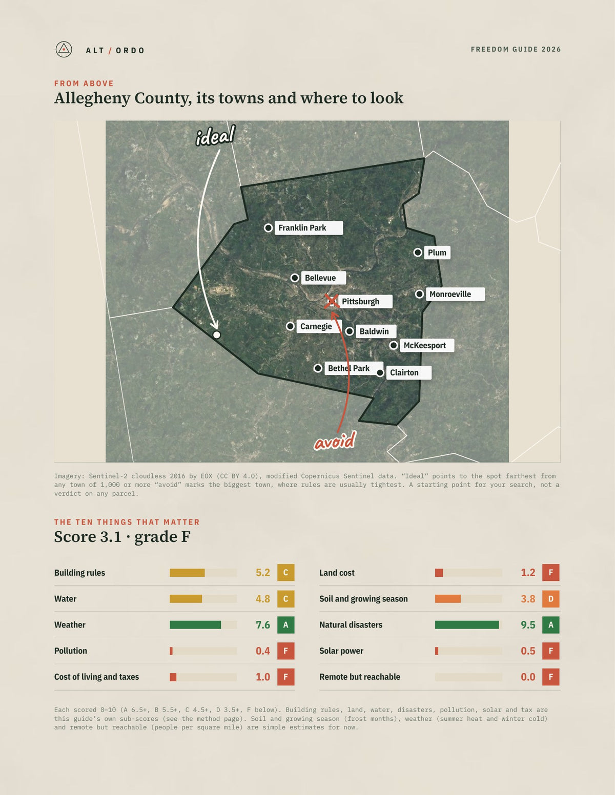 Allegheny County, Pennsylvania Off-Grid Guide 2026 from above