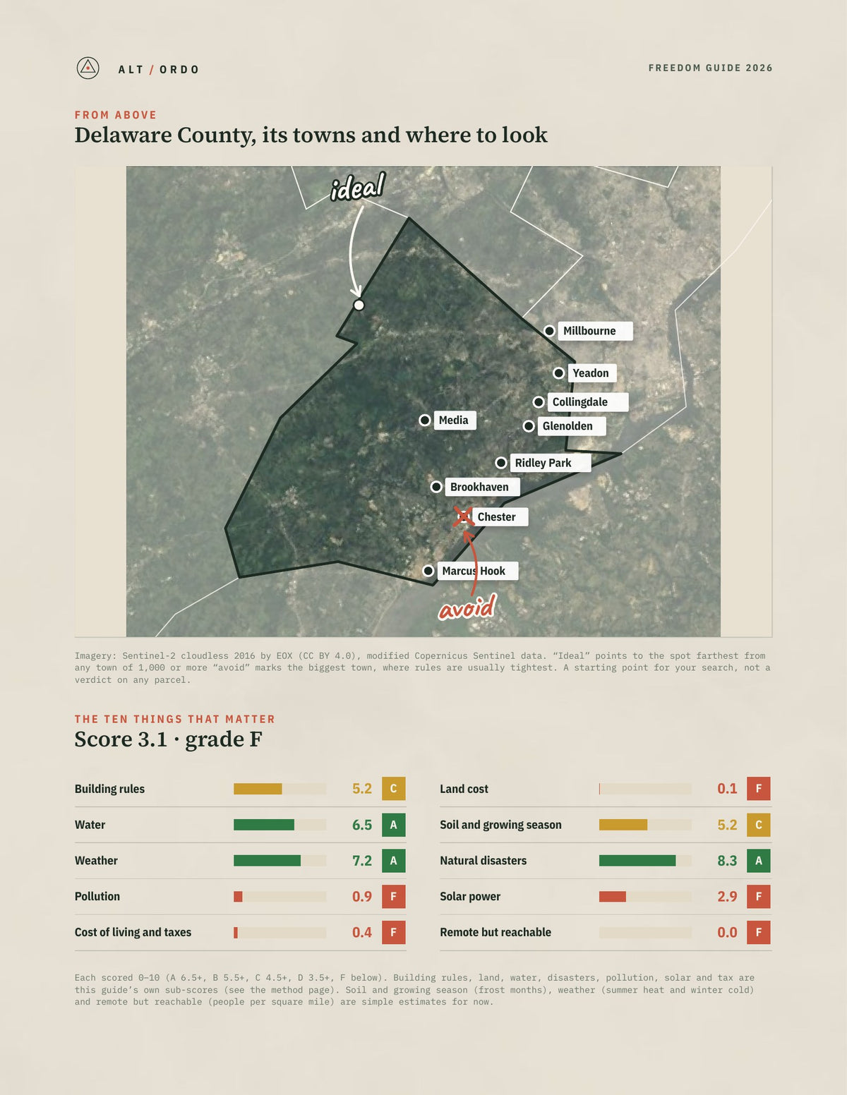 Delaware County, Pennsylvania Off-Grid Guide 2026 from above