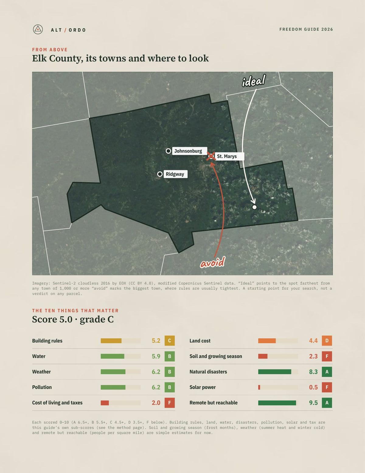 Elk County, Pennsylvania Off-Grid Guide 2026 from above