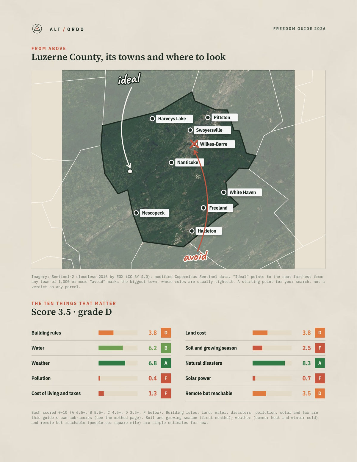 Luzerne County, Pennsylvania Off-Grid Guide 2026 from above