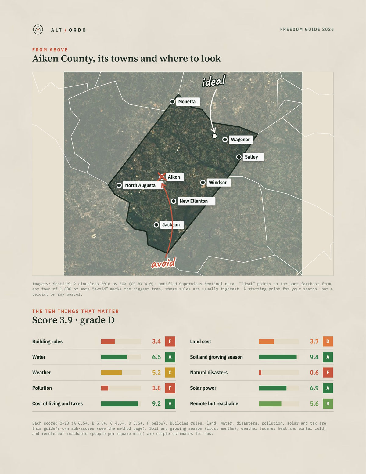 Aiken County, South Carolina Off-Grid Guide 2026 from above