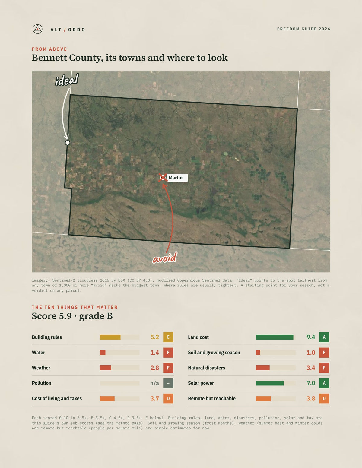 Bennett County, South Dakota Off-Grid Guide 2026 from above