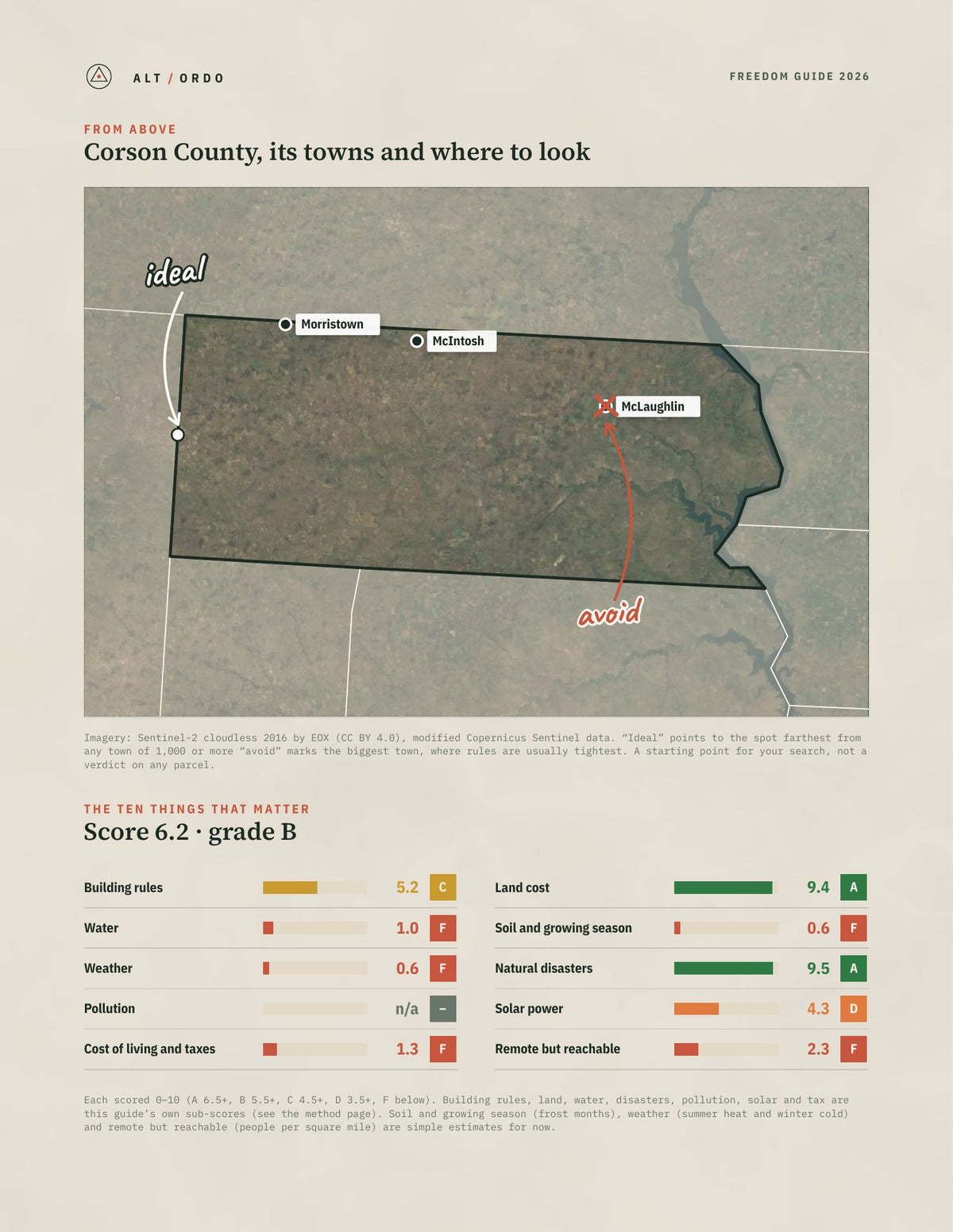 Corson County, South Dakota Off-Grid Guide 2026 from above