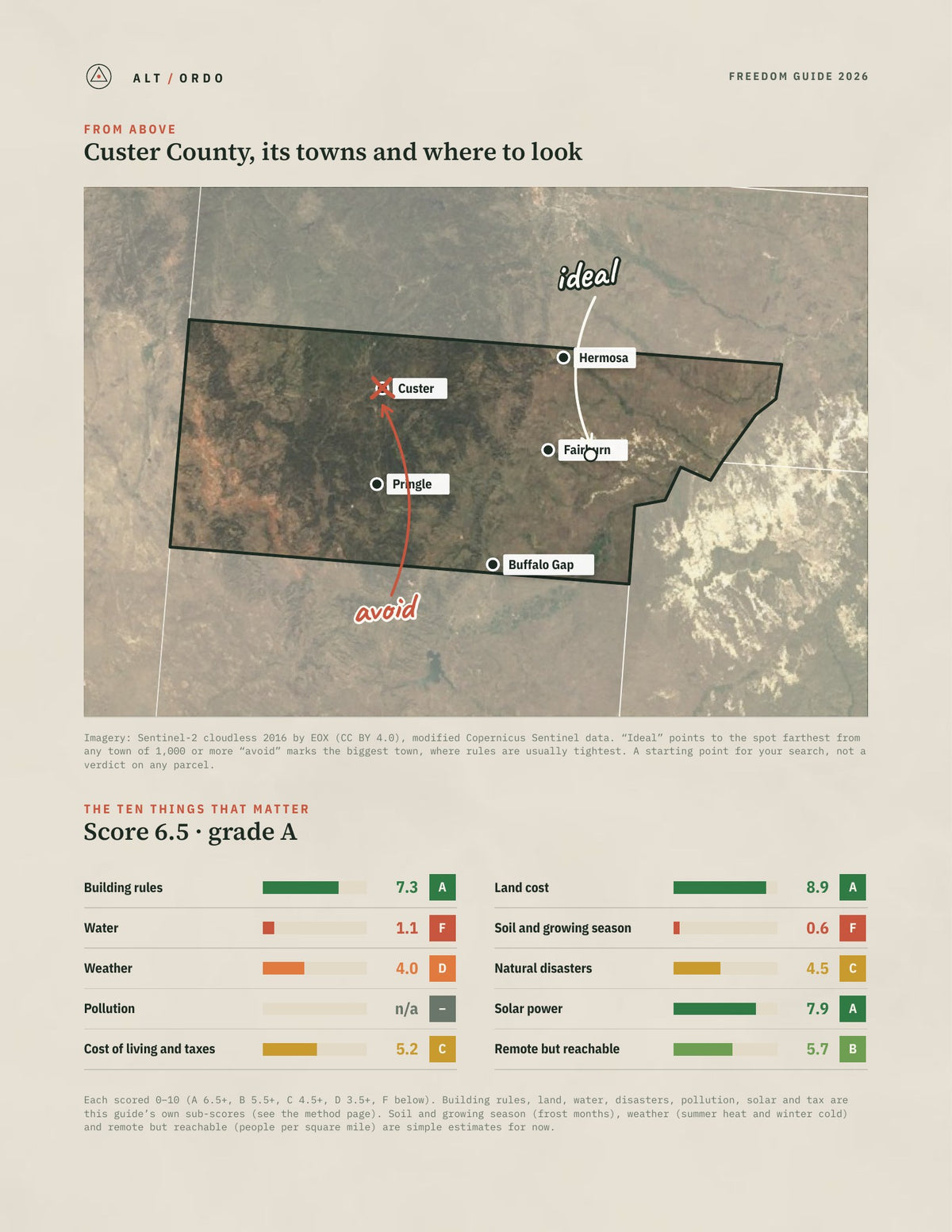Custer County, South Dakota Off-Grid Guide 2026 from above