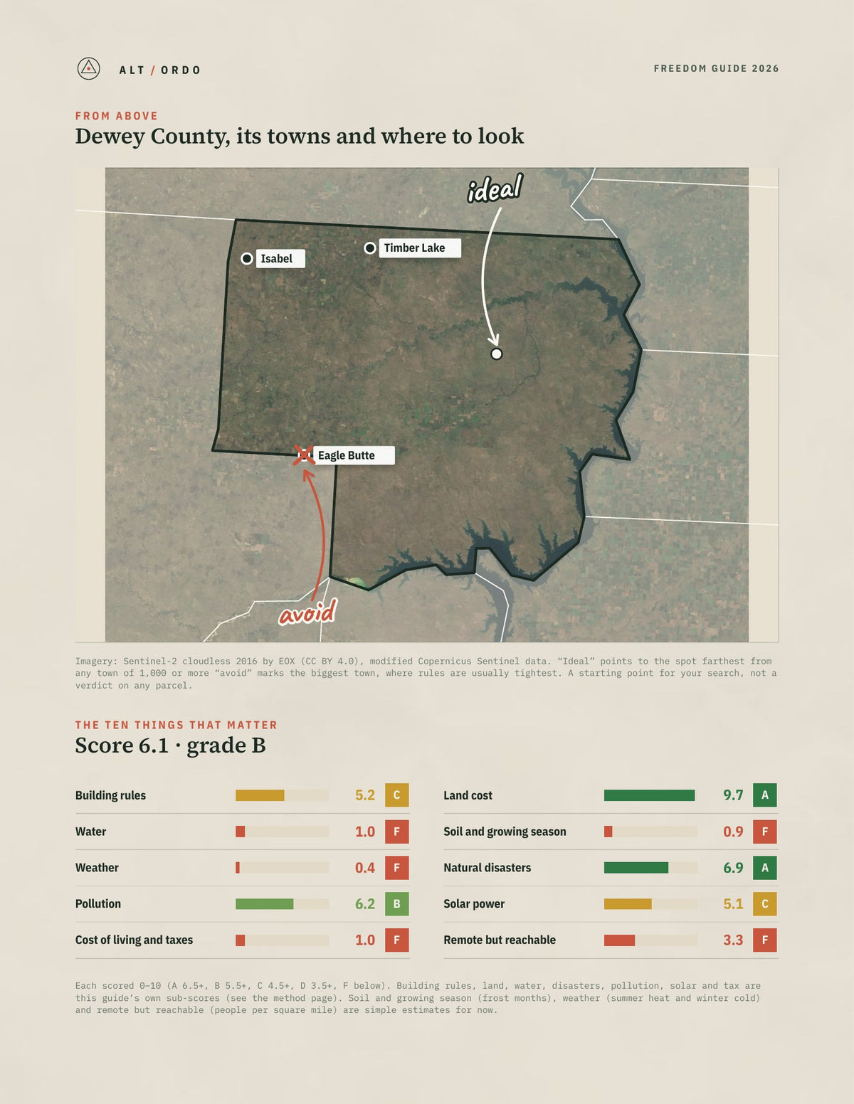 Dewey County, South Dakota Off-Grid Guide 2026 from above