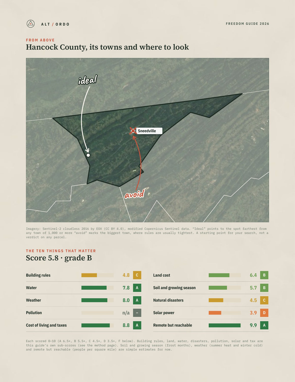 Hancock County, Tennessee Off-Grid Guide 2026 from above