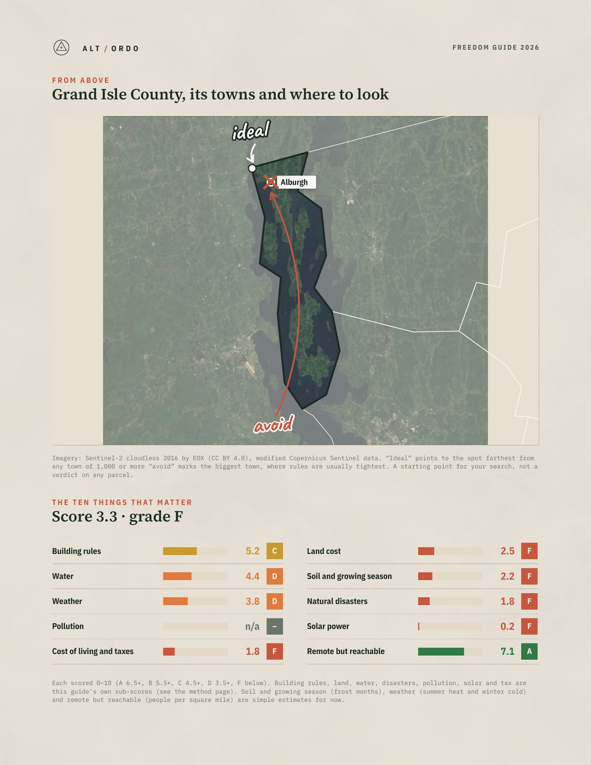 Grand Isle County, Vermont Off-Grid Guide 2026 from above