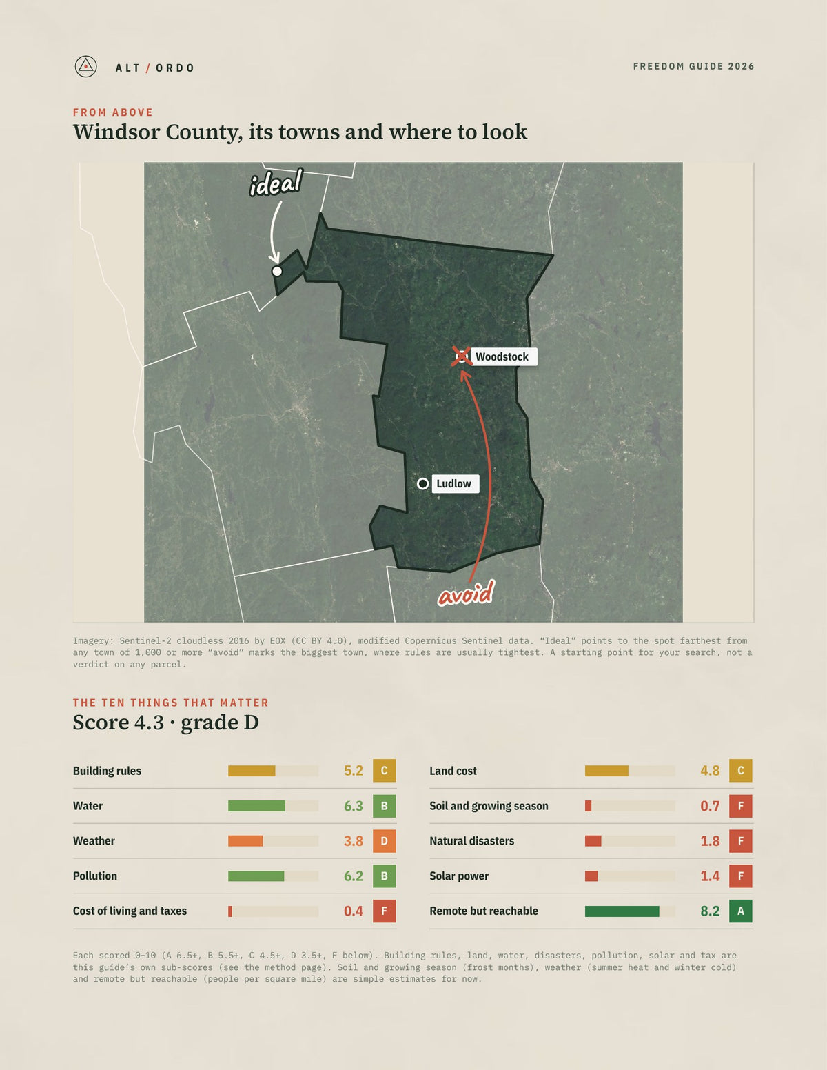 Windsor County, Vermont Off-Grid Guide 2026 from above