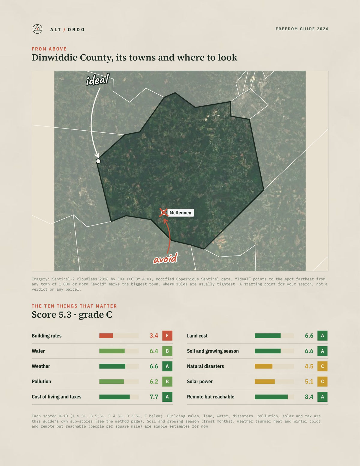 Dinwiddie County, Virginia Off-Grid Guide 2026 from above