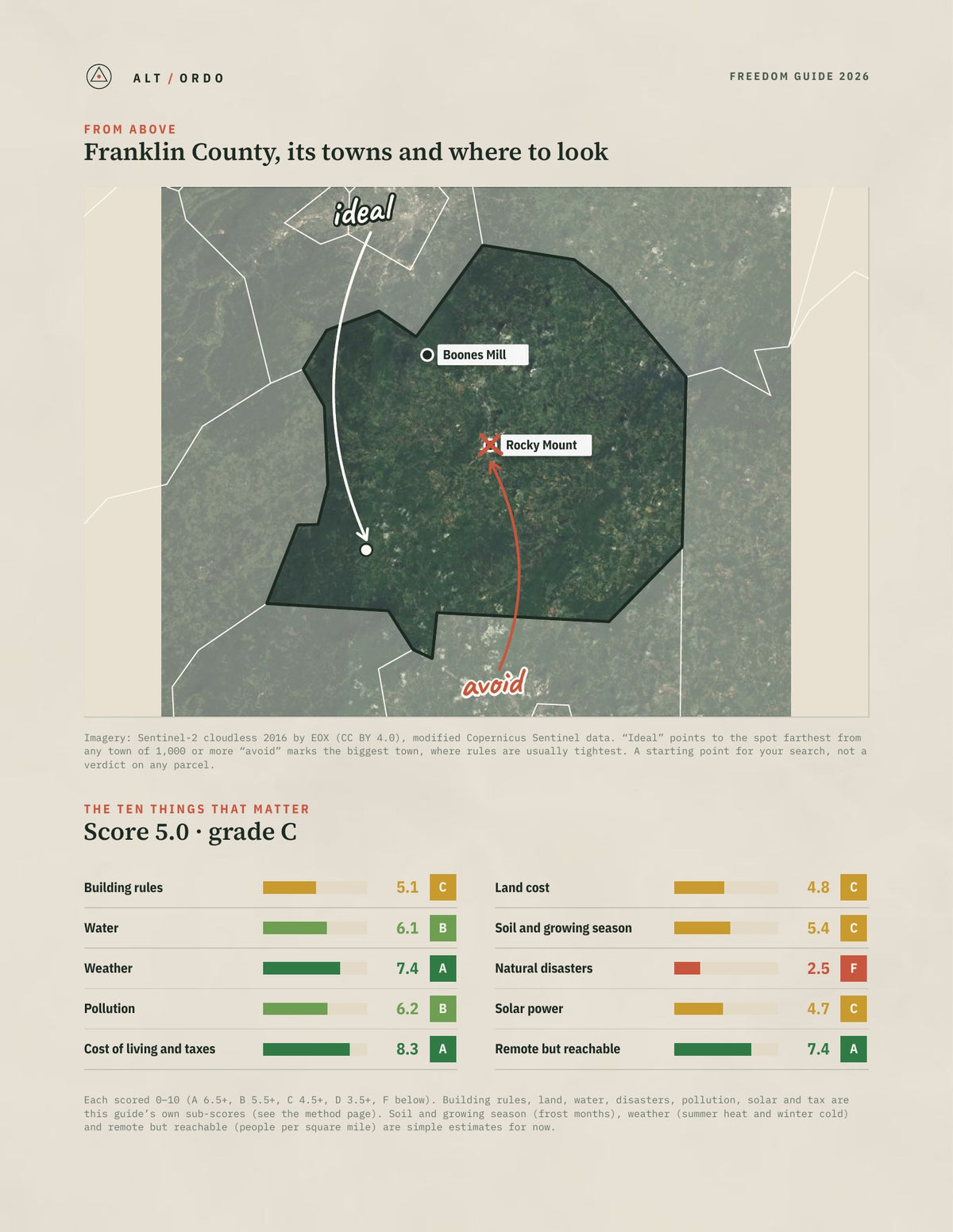 Franklin County, Virginia Off-Grid Guide 2026 from above