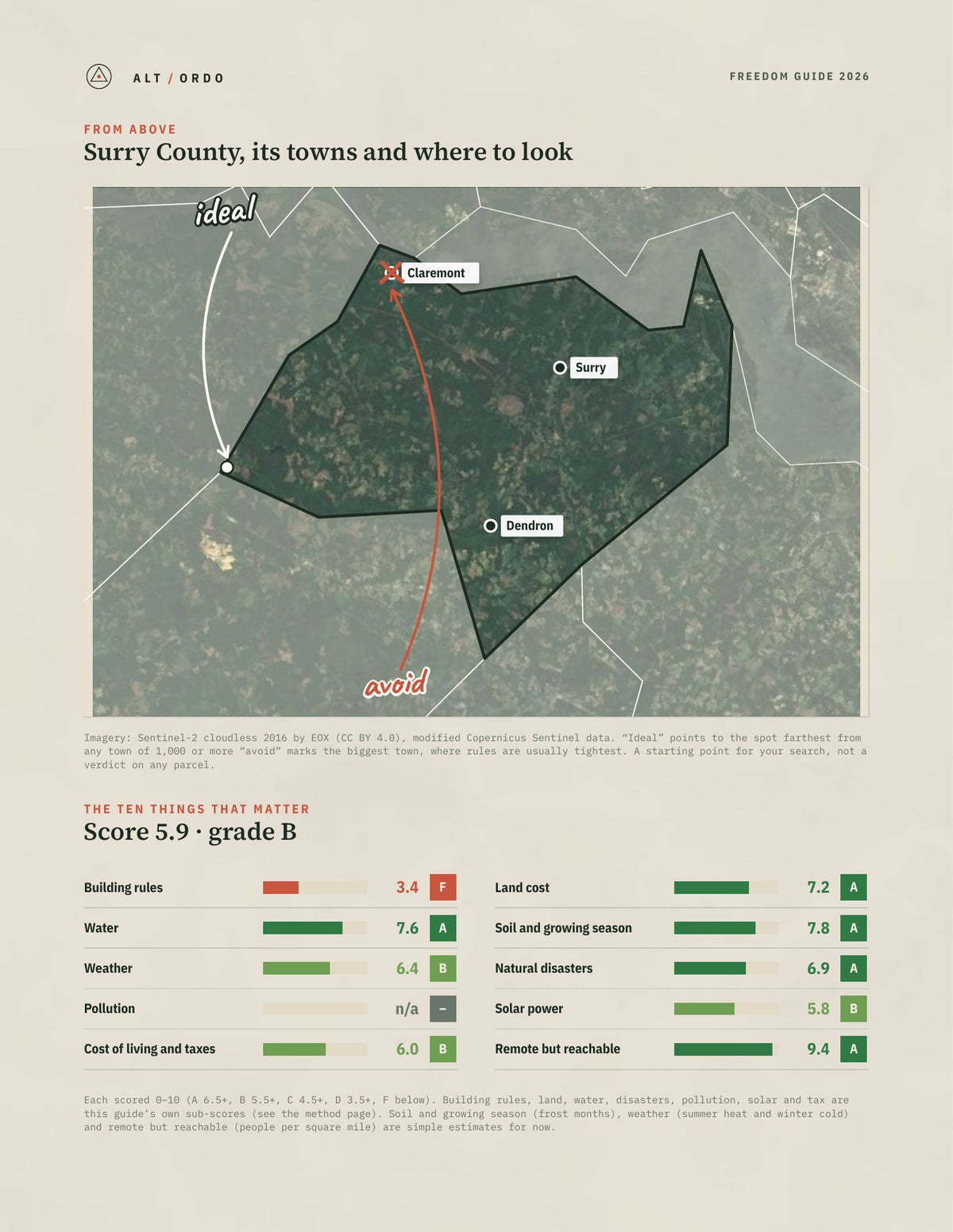 Surry County, Virginia Off-Grid Guide 2026 from above