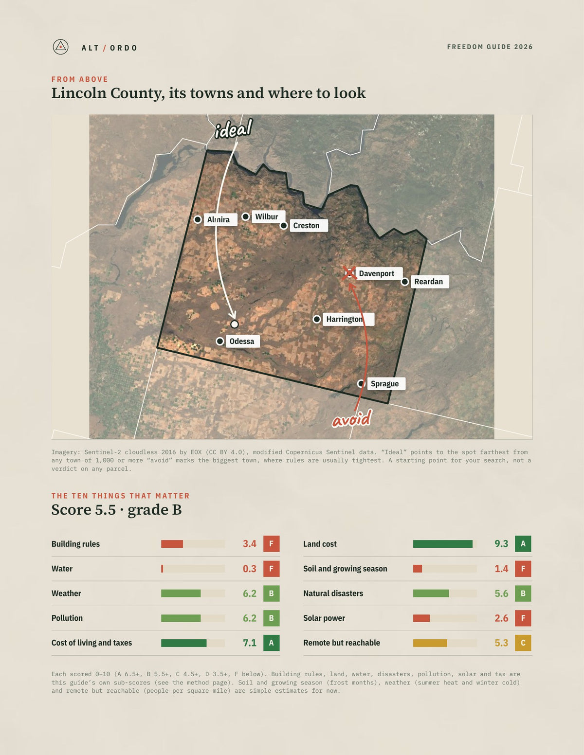 Lincoln County, Washington Off-Grid Guide 2026 from above