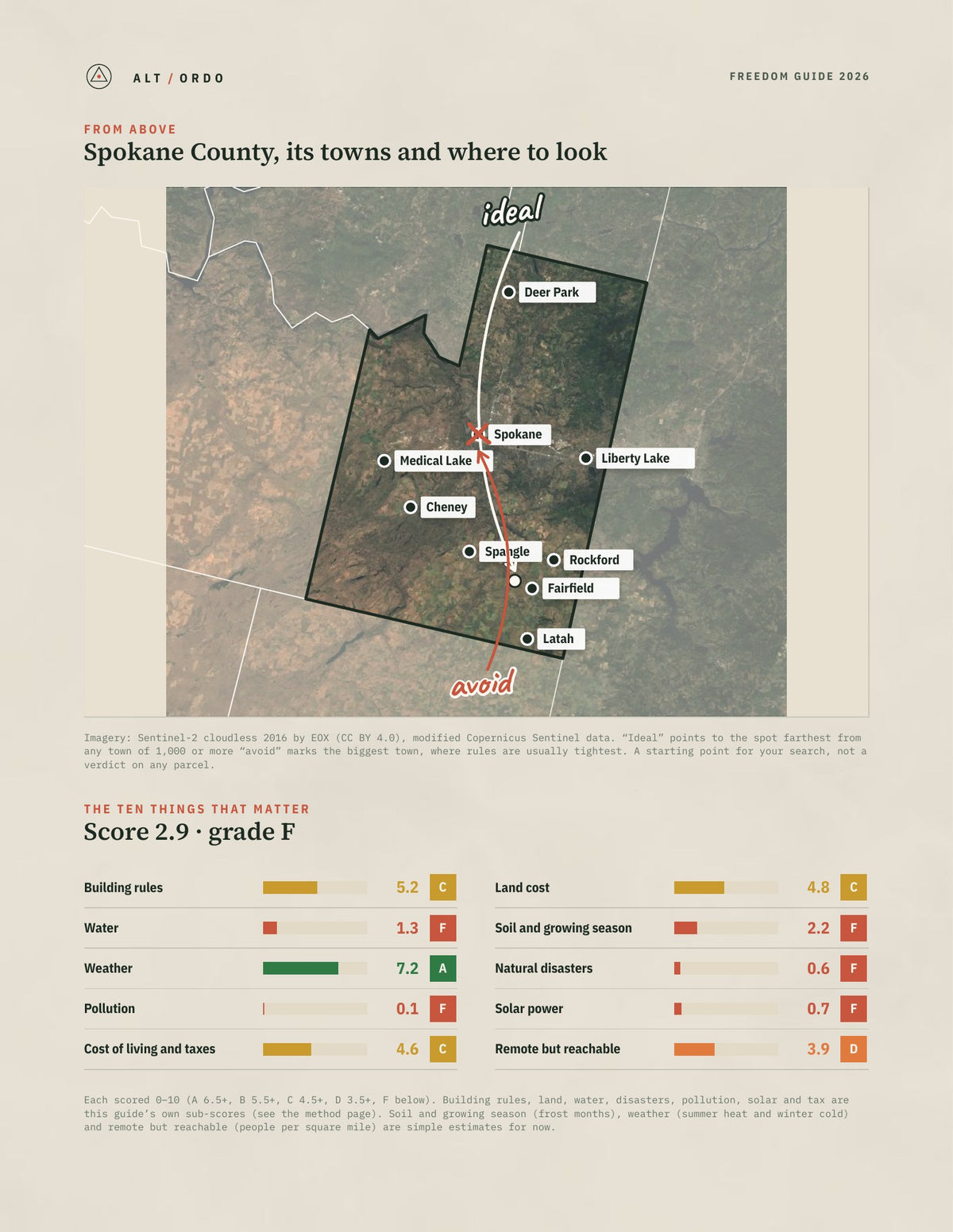 Spokane County, Washington Off-Grid Guide 2026 from above